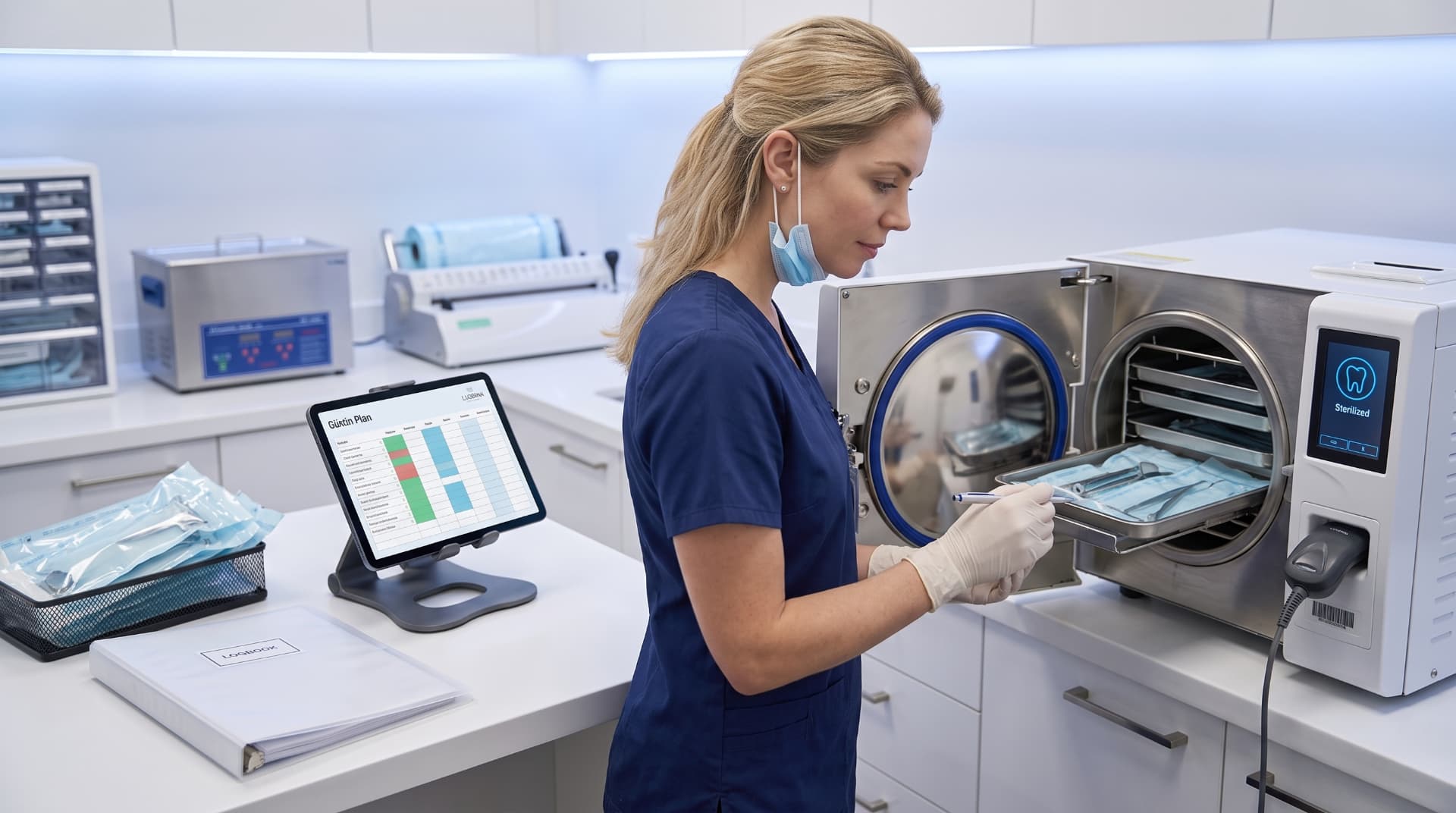 Diş kliniğinde sterilizasyon süreçleri nasıl dokümante edilir? konusunu anlatan diş kliniği çalışma ortamı